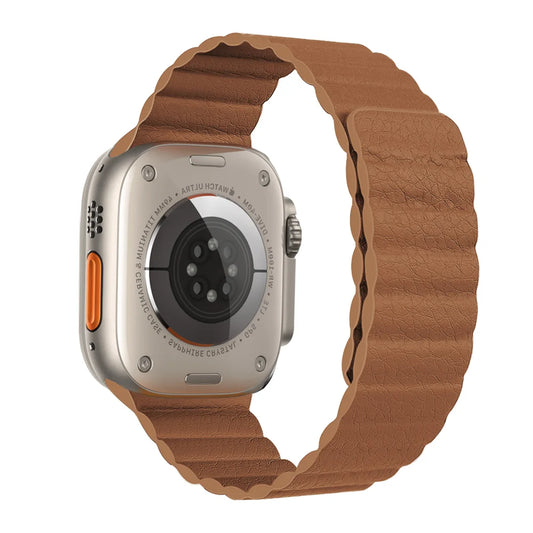 Magnetic Leather loop strap for Apple Watch
